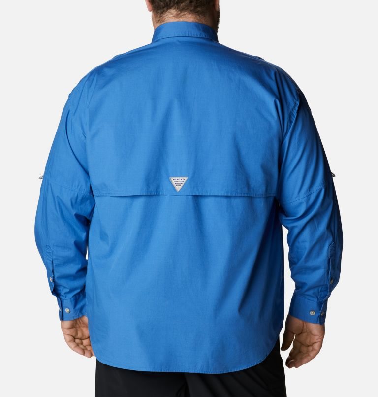 Men's Columbia PFG Bonehead Long Sleeve Shirts Blue | Plus Size CA-O4AL1